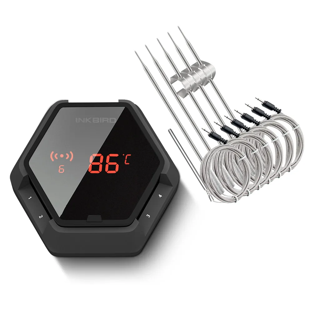 Inkbird IBT-6XS, для приготовления пищи, Bluetooth, беспроводной, для барбекю, цифровой термометр, магнит и USB, Перезаряжаемый для духовки, мяса, гриля, курения, барбекю