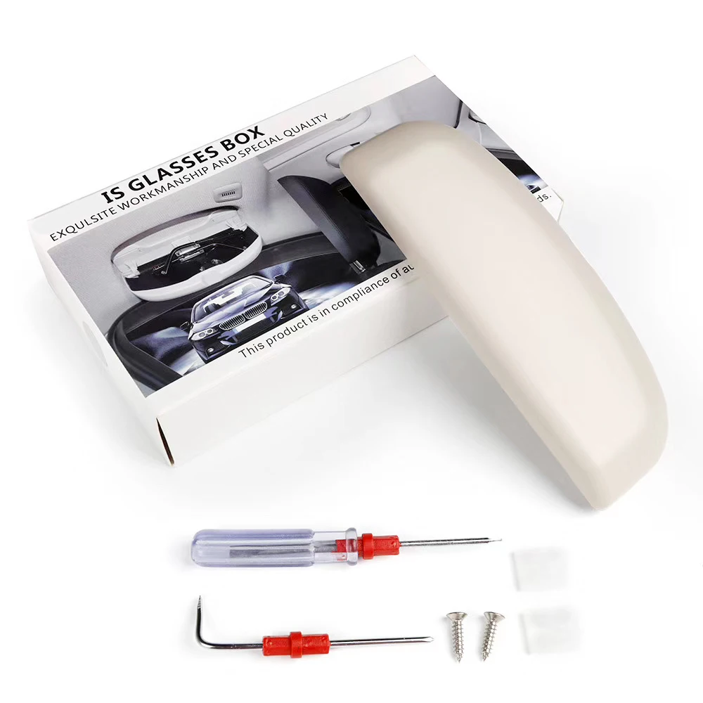 

SUMMER glasses case For BMW F10 F30 F32 F01 F20 car roof sunglasses cover storage box top quality ABS beige gray black color