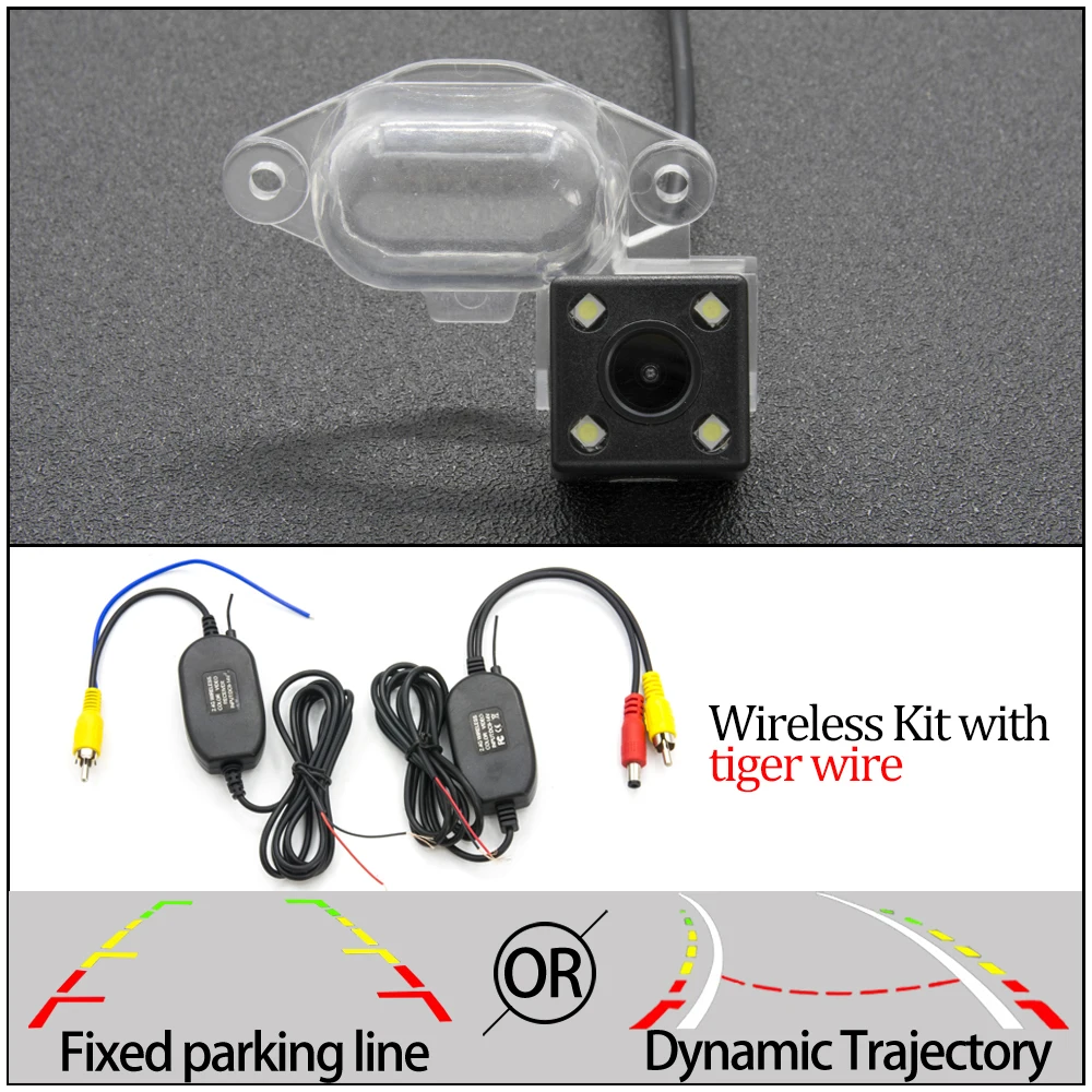 Фиксированная или динамическая траектория Автомобильная камера заднего вида для Nissan X-Trail/Almera Classic/Pathfinder R50/Cefiro A32 монитор парковки автомобиля - Название цвета: 4LED N Wireless