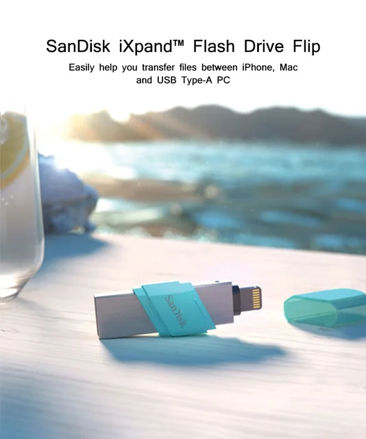 SanDisk – clé USB 3.0/3.1 iXpand à rabat, support à mémoire de 64 go et 128  go, pour iPhone X 11/8/7Plus/5/5s/5c/6/6s Plus/ipad et ordinateur