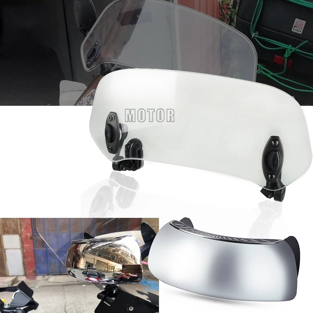 

Motorcycle Windshield Clamp-On Variable Windscreen Spoiler Extension For TRIUMPH Trophy 1200 YAMAHA N-Max 125 155 X-Max 155 300