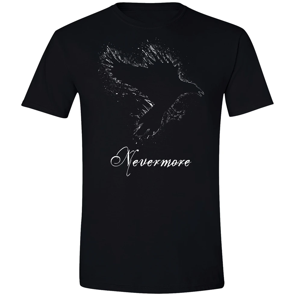 Edgar Allan Poe Nevermore T Shirt The Raven Macabre Goth Book Gothic Clothing Basic Models Tee | Мужская одежда