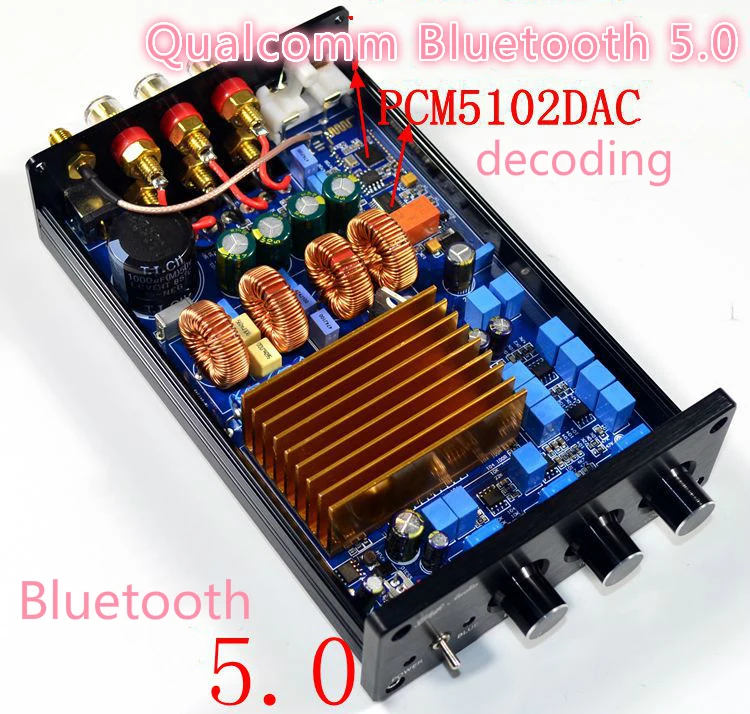 

HiFi 2.1 Channel 75W*2+150W TAS5613 AMP DAC Decoding Bluetooth 4.2/5.0 Optional Class-D Full Digital Audio Power Amplifier