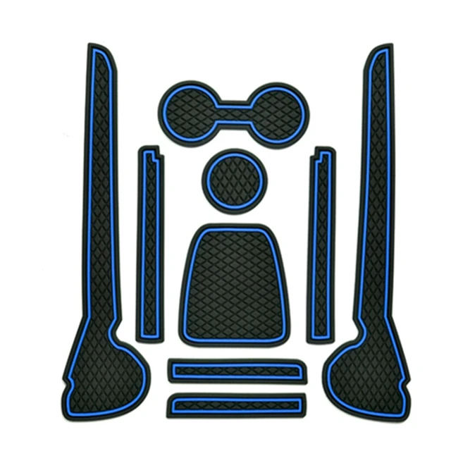 Polo GTI R 2011 2012 2013 2014 2015 2016 Anti-Slip Door Groove Mat For Volkswagen V W Polo GTI R Gate Slot Coaster Mat Carpet Blue 11-17 Polo GTI