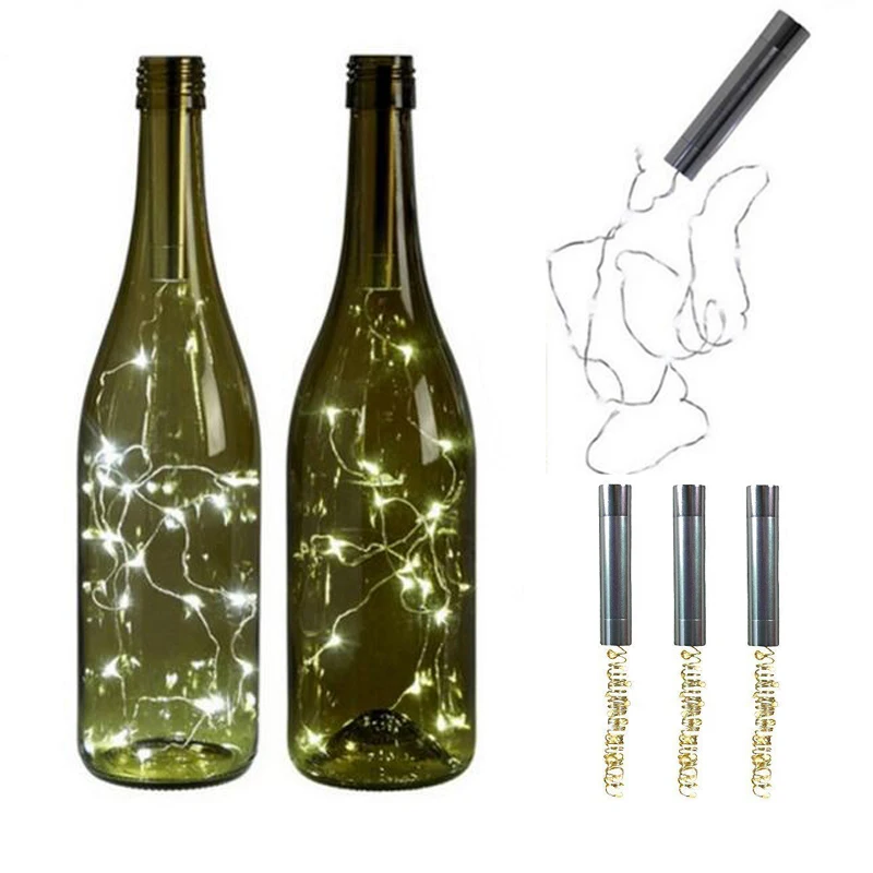 

2M 20 LED Wine Bottle Lights With Cork Battery Power LED Cork Shape Fairy Mini String Lights for Bar Wedding Festival Party