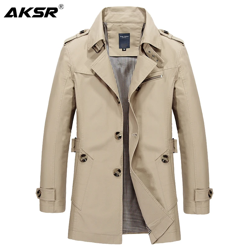 

AKSR 2019 Autumn Men's Windbreakers Jacket Coats Men Long Jacket Trench Coats Men Long Coat Casaco Masculino Longo abrigo hombre