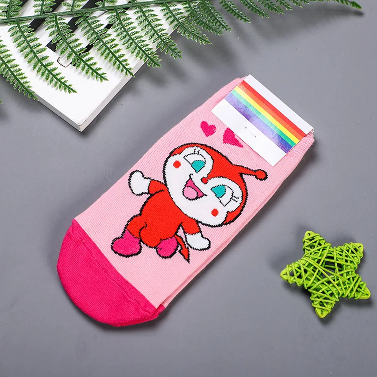 1 Носки с принтом «Anpanman»; женские хлопковые носки с принтом «Trotting Hamtaro Dokin chan Kumamon baikinman»; милые забавные Осенние повседневные корейские носки - Цвет: 1