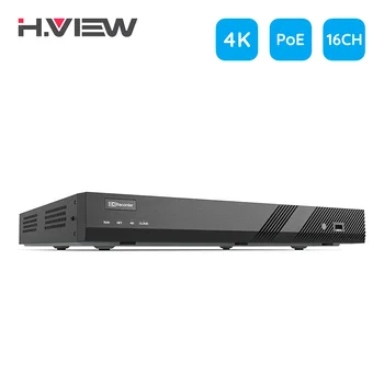 

H.View H.265 16ch 4K POE NVR cctv Security System 8MP Video Audio Recorder 48V Network Surveillance for poe ip camera Onvif