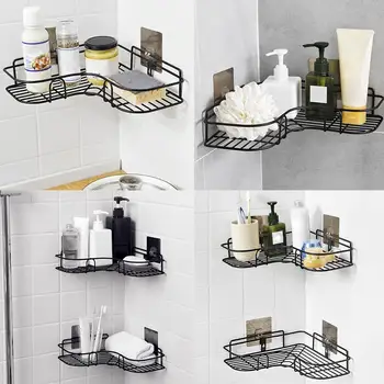 

Triangular Wall Corner Rack Bathroom Kitchen Shower Shelf Organizer Caddy Holder Punch Free X8U4