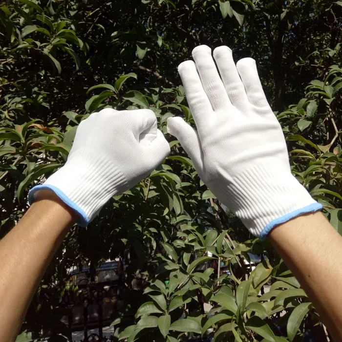 

1 Class Cut Resistant Gloves Polyester Nylon 13 Needle White Dust-Free Anti-static Labor Safety Woodworking Gloves Men's