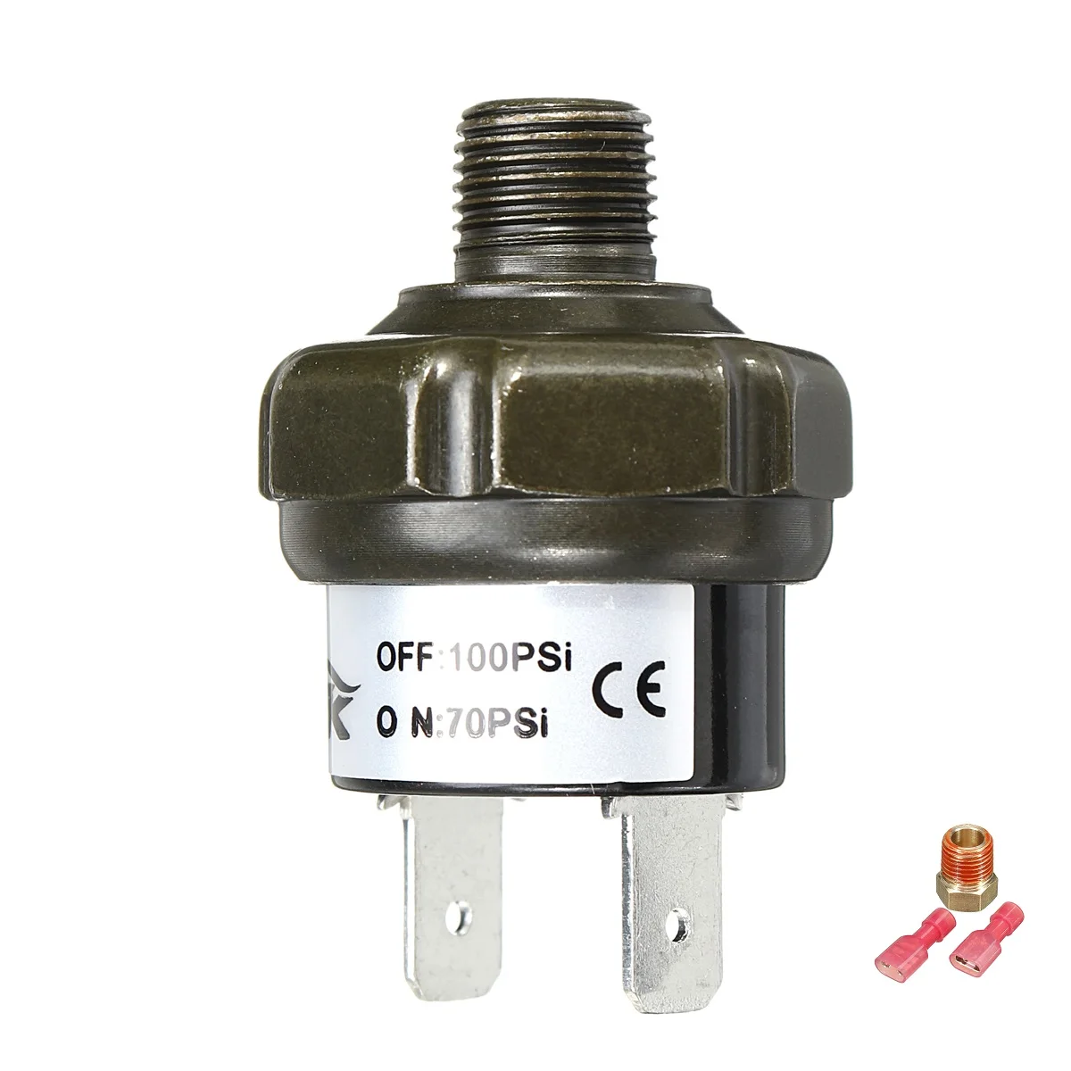

1/8" TO 1/4" Connector PSI Air Ride Compressor Tank Pressure Switch Control 70 100 150 180psi