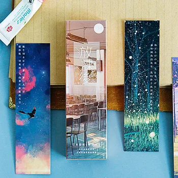 

30Pcs/Box Cartoon Comic Bookmark Cute Scape Bookmarks Novelty Paper Book Marks For Kids Gifts School Office Supplies Stationery
