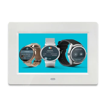 

wall mount white 7 inch battery operated electronic photo frame digital displayer for advertising promotion gift