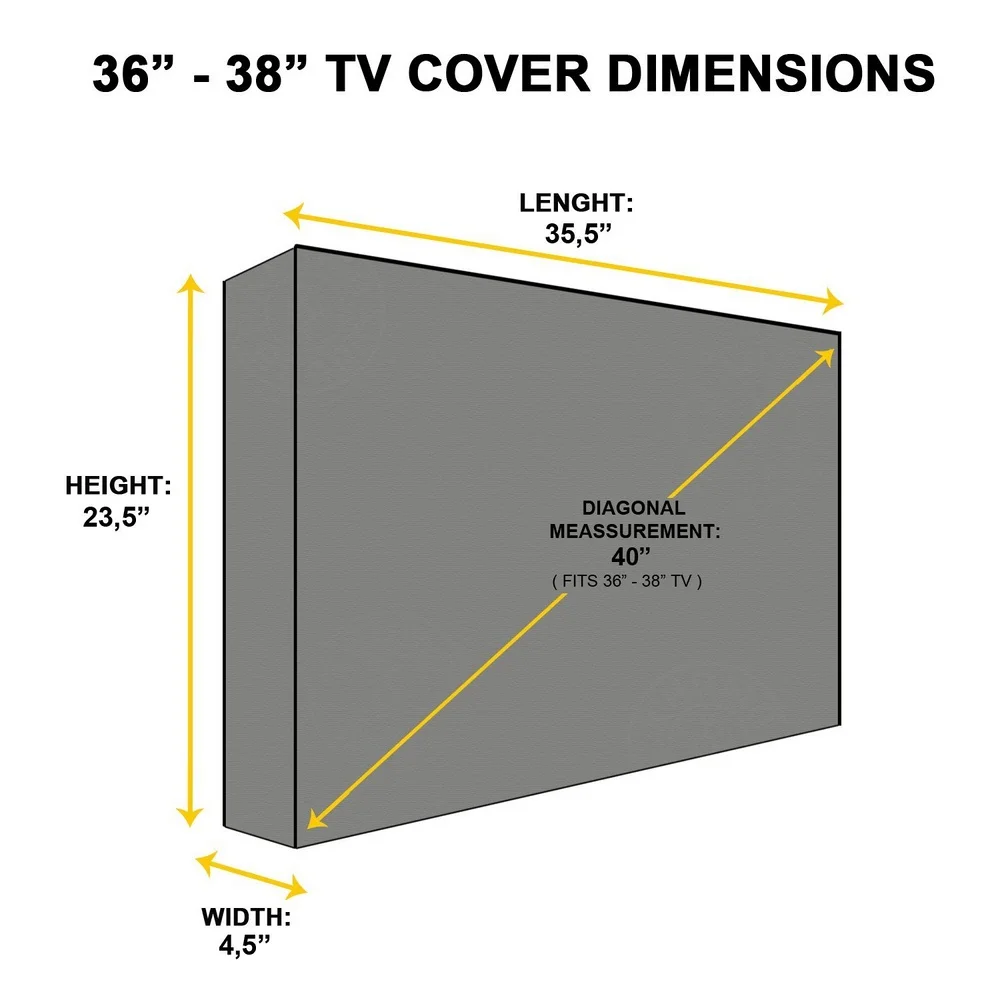 Outdoor TV cover dustproof and waterproof Screen Cover 22'' To 65'' Inch Oxford Black Television Case