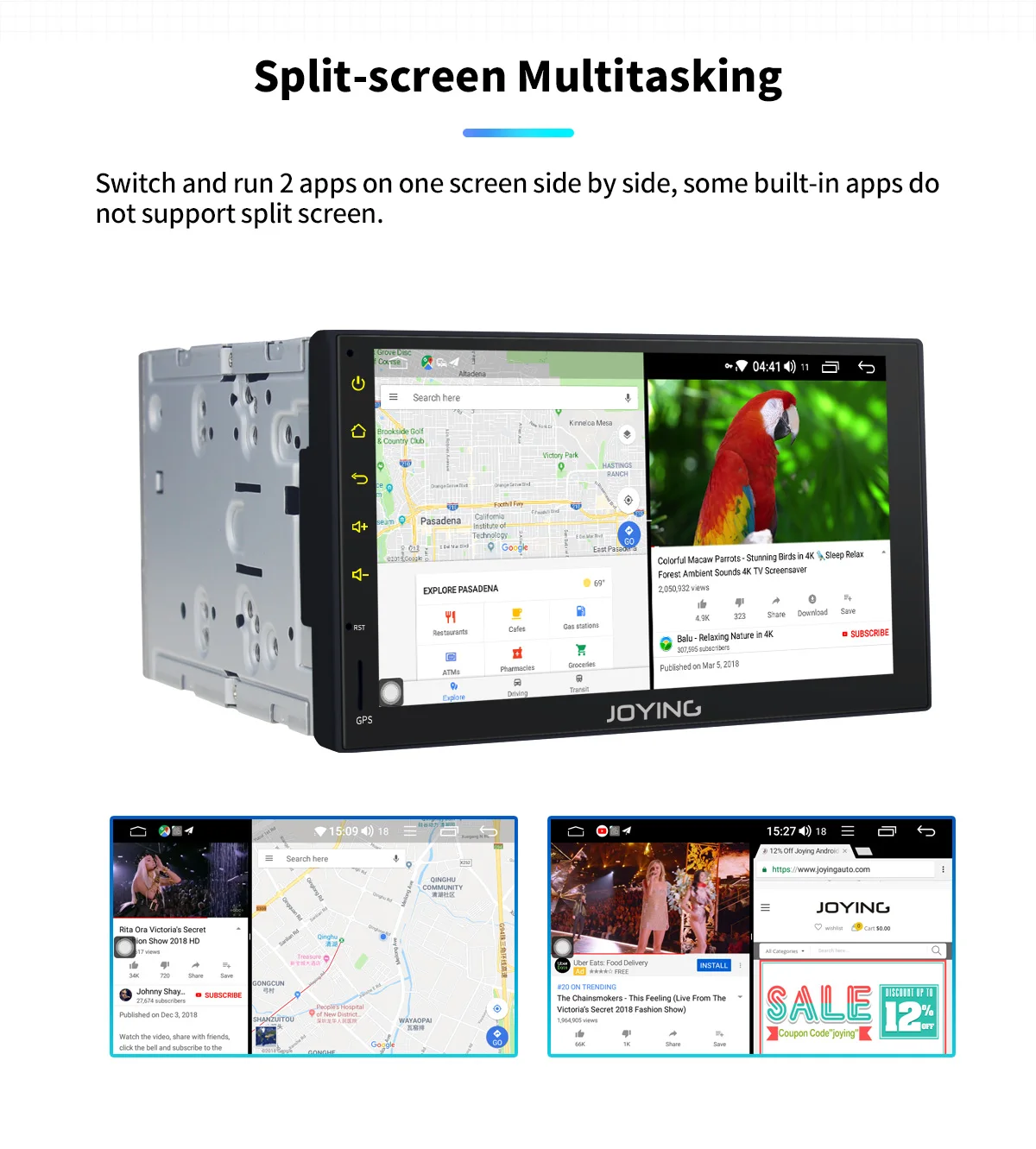 Sale 7"Double 2 Din Head Unit GPS Navigation Octa Core Android 8.1 Universal Car Radio Cassette Stereo No DVD Player Built-in DSP 10