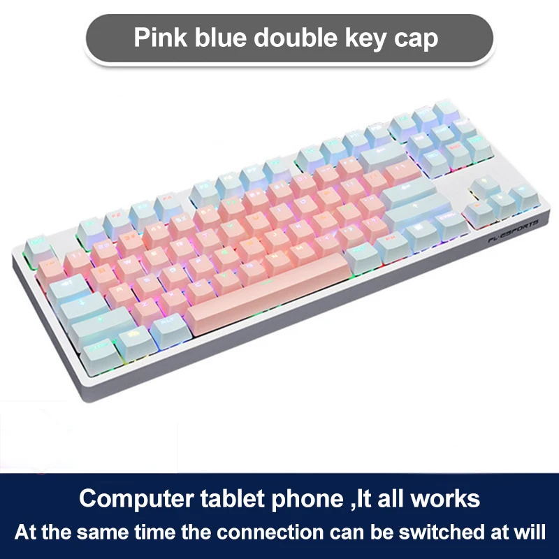 US $70.00 FL eSports F11 Bluetooth dual mode RGB mechanical keyboard 87 key line hot plug axis macro programming computer tablet phone