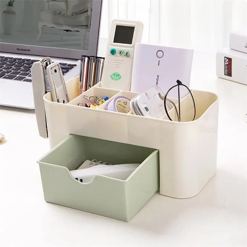 Drawer Type Double-layer Cosmetic Storage Box Multi-grid Necklace Jewelry Desk Dresser Storage Shelf Racks Household Items