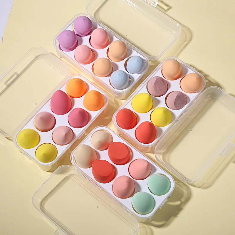 

8Pcs Soft Cosmetic Powder Puff Women's Makeup Foundation Sponge Make Up To Beauty Tools Accessories With Box