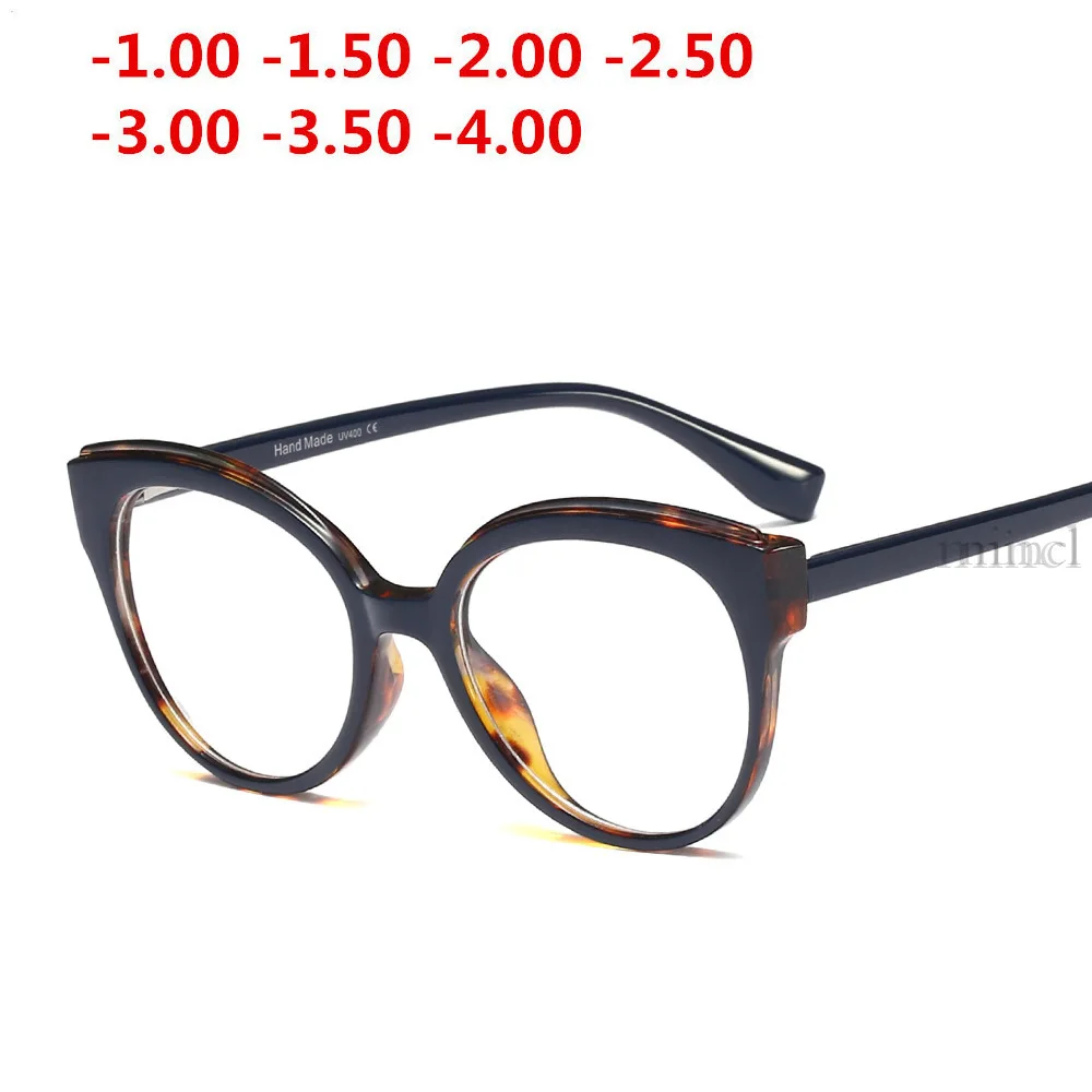 MINCL/близорукость готовых мужчин женщин оправа для очков от близорукости с CR39 прозрачные линзы с диоптрией близорукость круглые женские очки NX