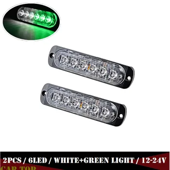

2PCS Strobe LED 24V Trailer Truck External Lights LED 6 SMD Trailer Rear lights Flashing Trailer Green LED Lights