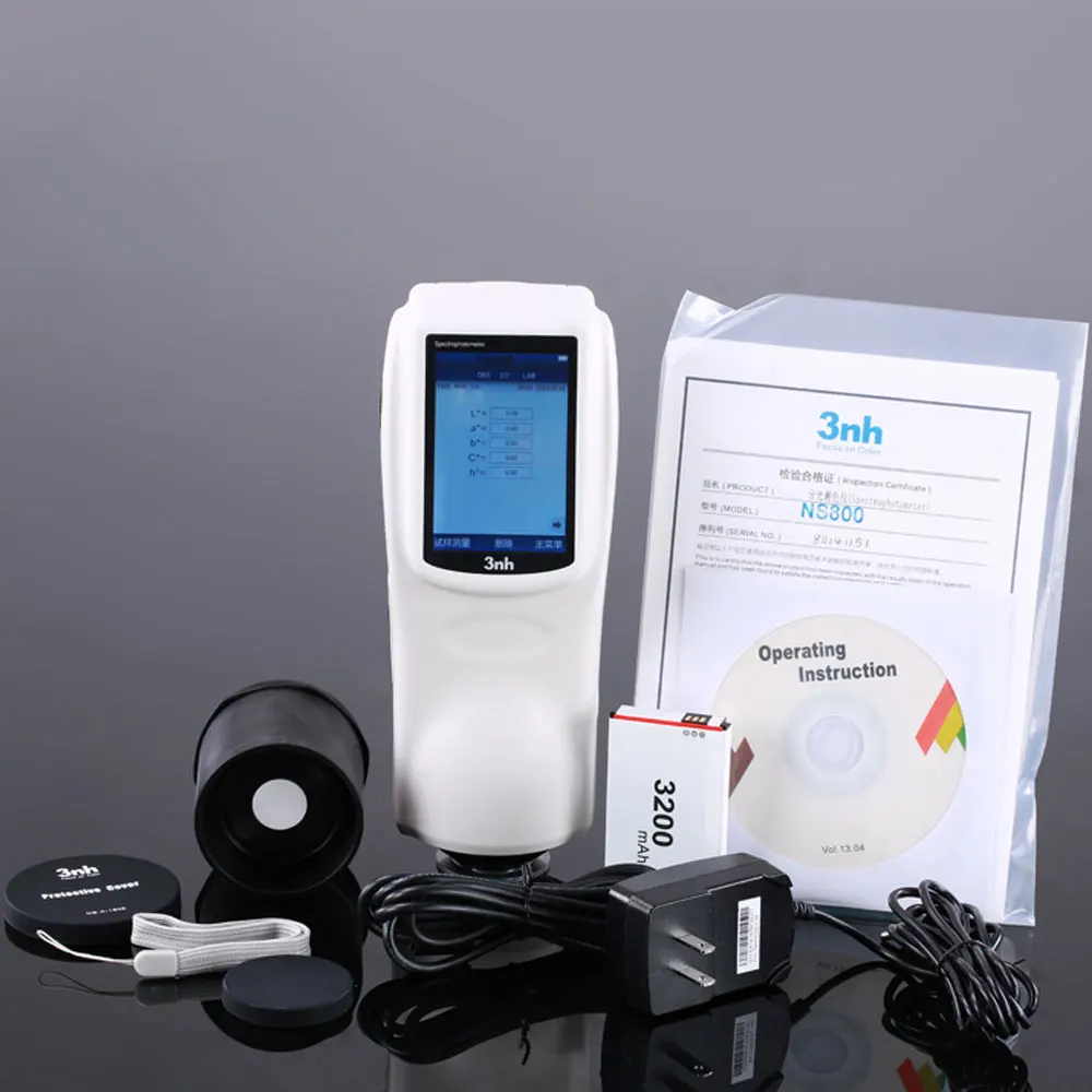 High-precision NS800 handheld color digital spectrophotometer used in plastic, electronic, paint, range 400~700nm Aperture Φ8mm 4