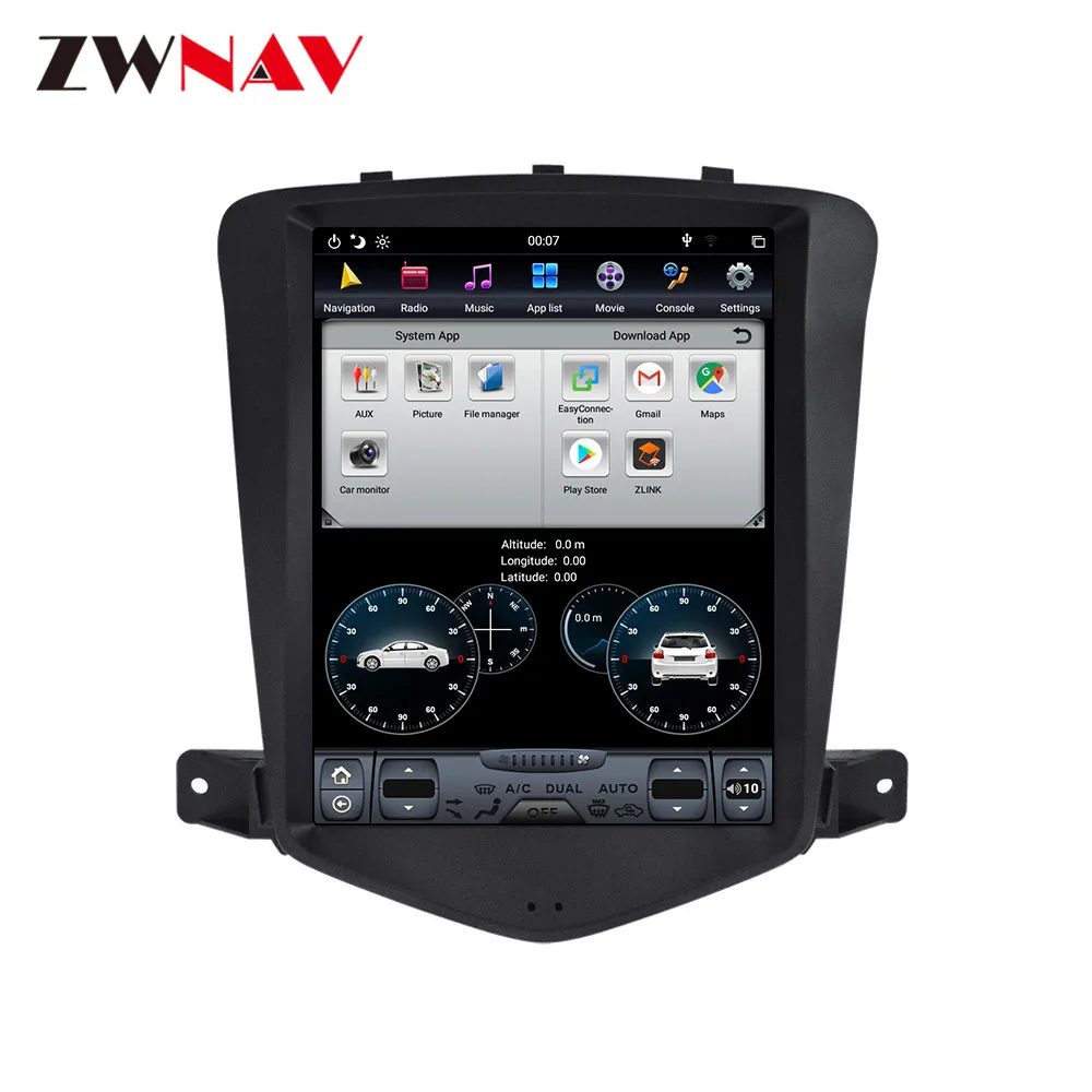 Discount Tesla style 4GB DSP Android 9.0 Car GPS Navigation For Chevrolet CRUZE 2008-2012 head unit Multimedia Player radio tape recorder 5