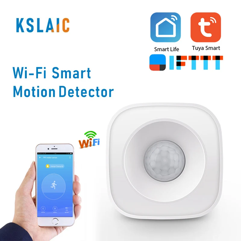 SmartLife Wifi PIR Motion Sensor Wireless Infrared Detector Tuya Smart APP Control For Home Security Burglar Alarm Sensor