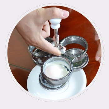 

Kitchen Cookware Stainless Steel Egg Poacher Poaching Poach Cup Mould, Silver