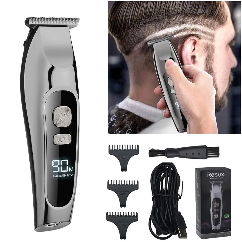 Afeitadora de barba para hombre, cortadora de pelo eléctrica recargable de bajo ruido, Máquina para cortar cabello