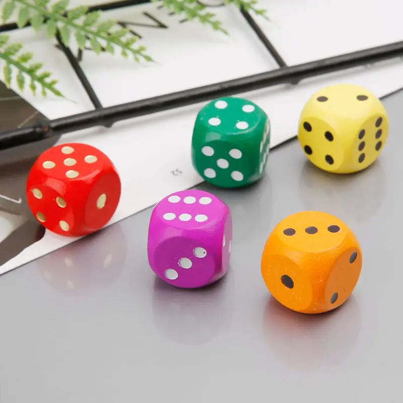 5 шт. 16 мм деревянные игральные кости с номером Круглые Угловые шестигранники для