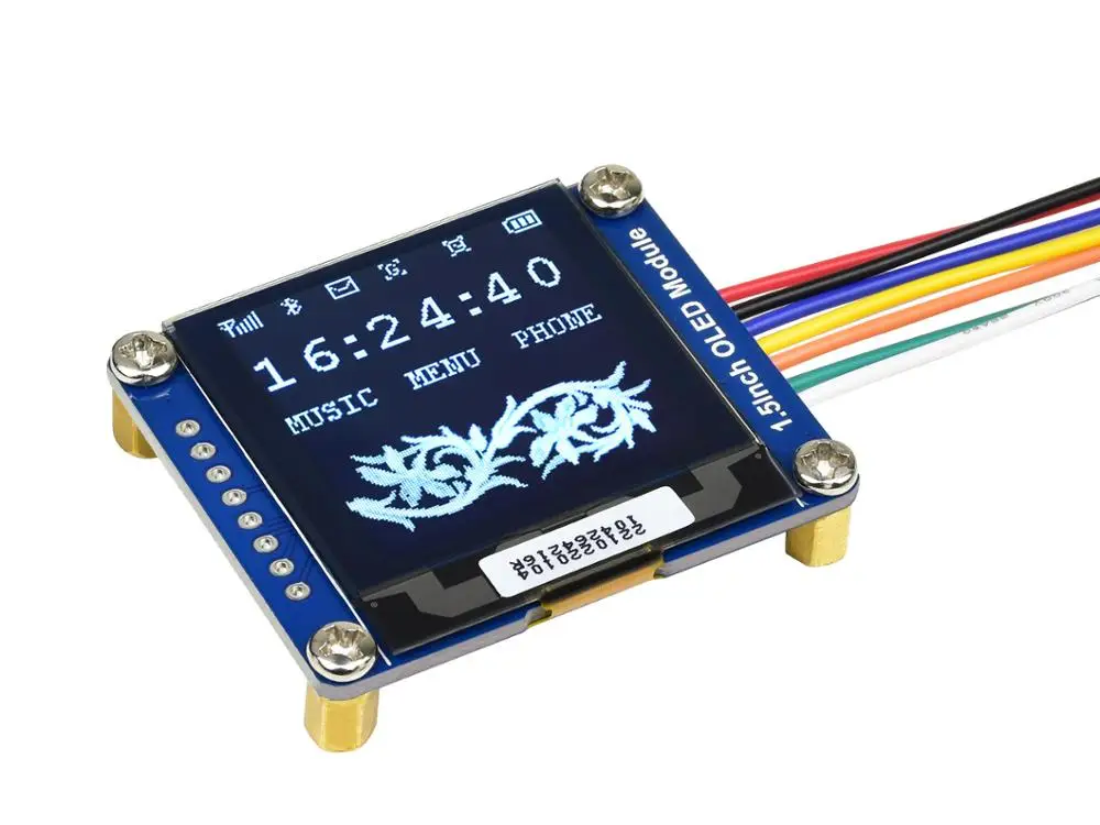 Модуль Waveshare с OLED дисплеем 1 5 дюйма 128x128 пикселей 16 бит совместимый SPI / I2C Raspberry Pi