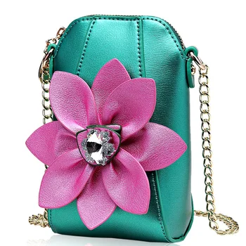 

Multicolor New Fashion Designer Sweety Flowers Concise Mini Phone Bag Elegant Shoulder Bag Crossbody Bag Coin Bag Women&Girls