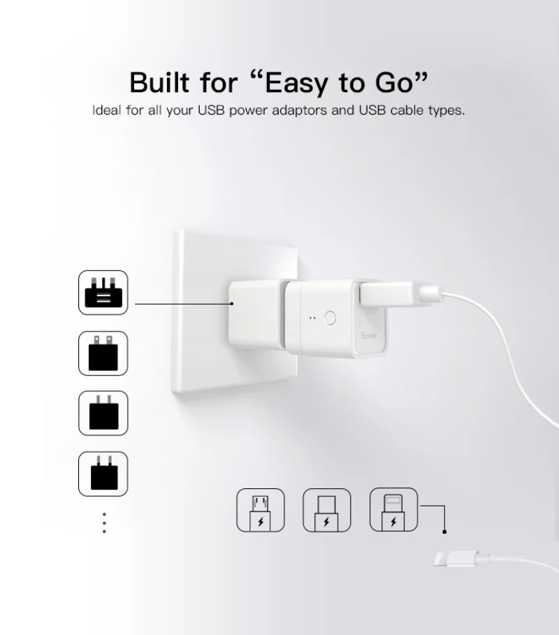 SONOFF Micro - Mini Adaptador 5V USB Wi-Fi Inteligente