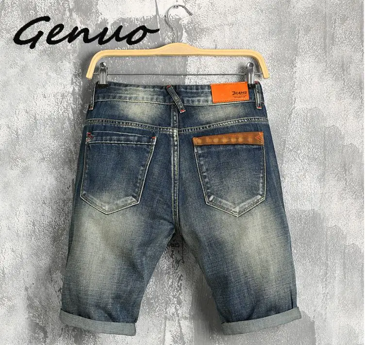 Genuo, новинка, мужские летние джинсовые шорты, мужские джинсовые шорты, мужские джинсовые шорты, Бермуды для скейтбординга, мужские рваные шорты