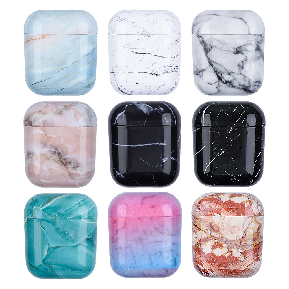 For Airpods 1 2 Marble Pattern Earphone Case Brand new Hard PC Case Cover Charging Box Shell For Air Pods 1 2 Protective Cover