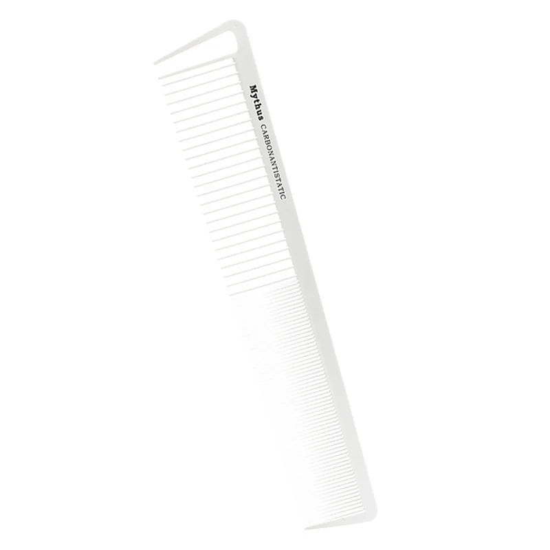 10 Pcs Set Professional Hairdressing Tail Comb In White Color, Barber Hair Cutting Carbon Comb T-11 Anti Static Hairstyling 4