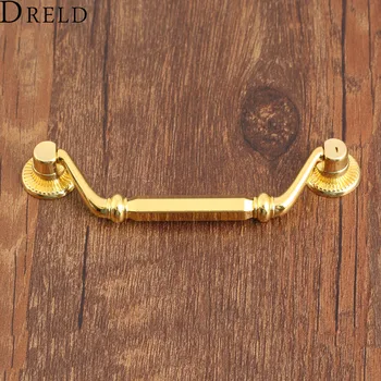 Golden Handle Vintage Pull Brass Knob 114mm35mm gold Luggage suitcase Cabinet Drawer Kitchen Decor Furniture Hardware wscrews