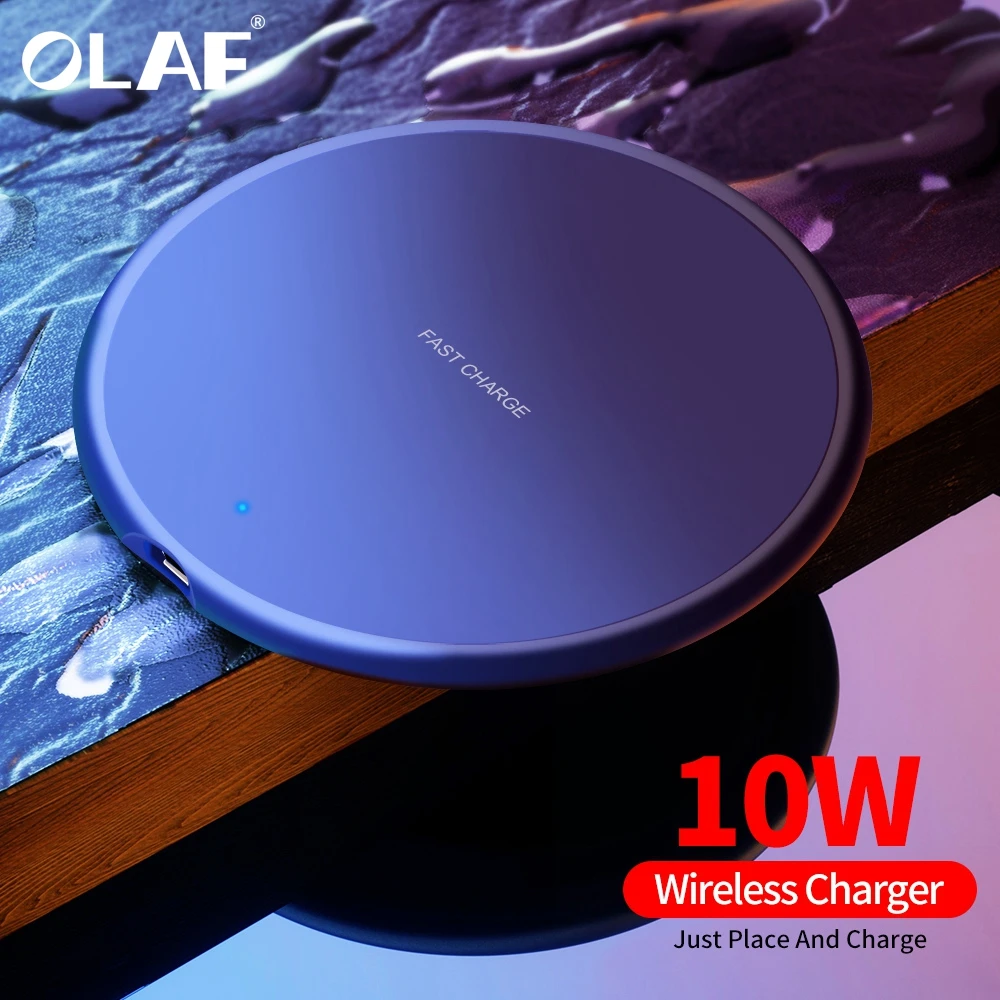 Olaf 10 Вт Быстрое беспроводное зарядное устройство для Samsung Galaxy S9/S9 + S10 S8 Note 8 USB Qi