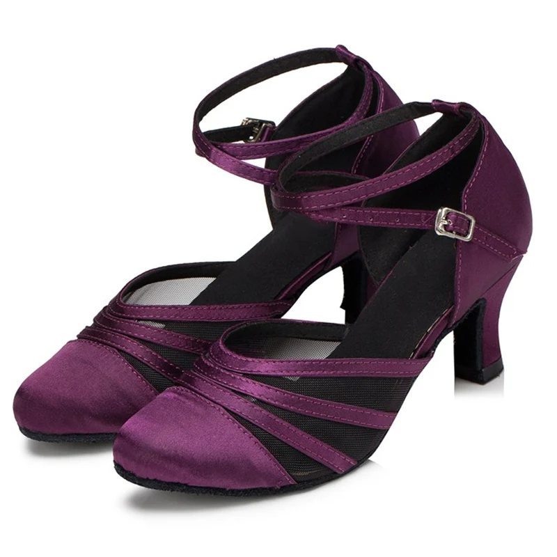 HROYL Women Latin Dance Shoes For Girls Ladies Indoor Ballroom Tango Dancing Shoes 10/8.5/7.5/6/5CM Heels Wholesaler 4