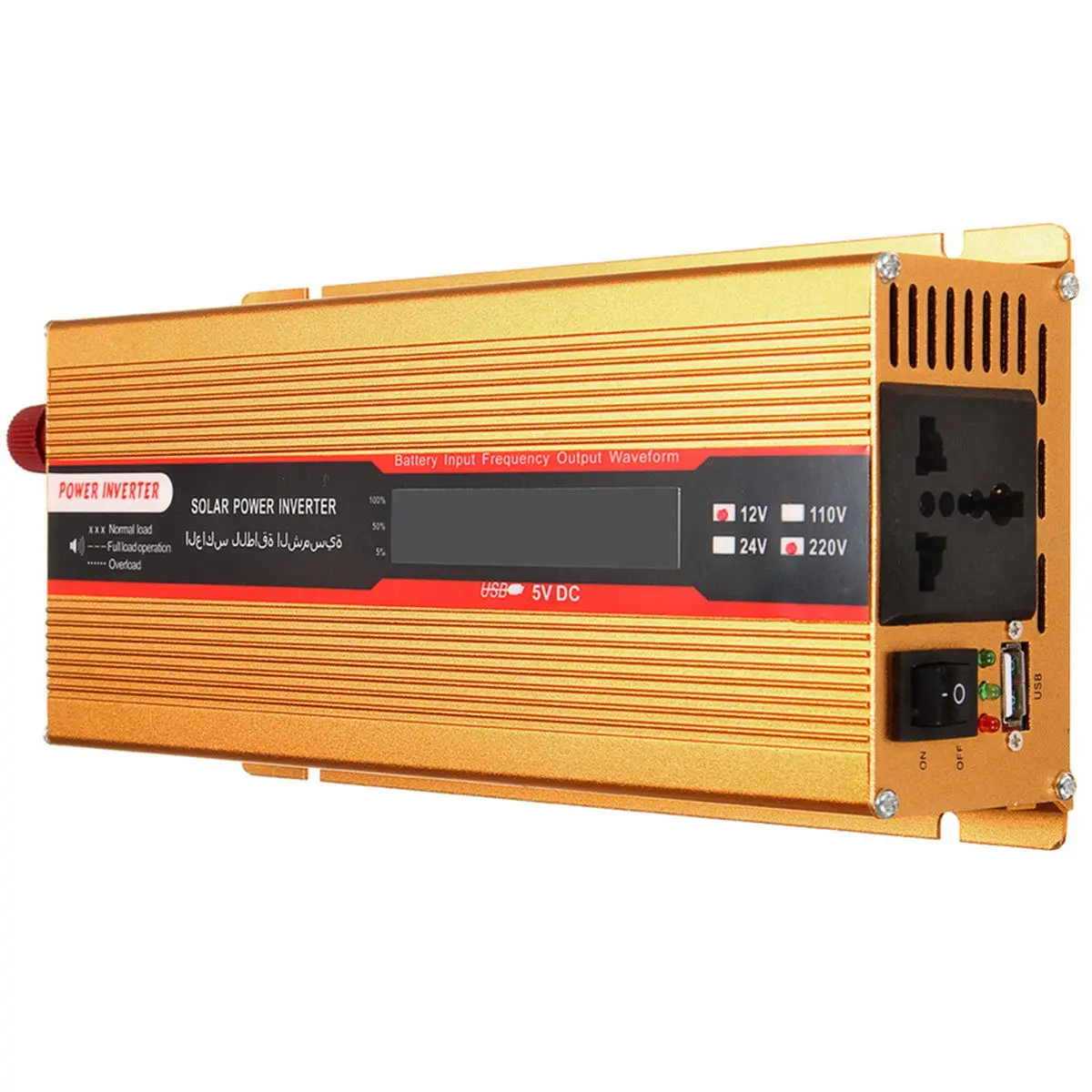 

DC 12V/24V to AC 220V/110V 2000W Solar Power Inverter Modified Sine Wave Voltage transformer Converter Adapter USB + LED Display