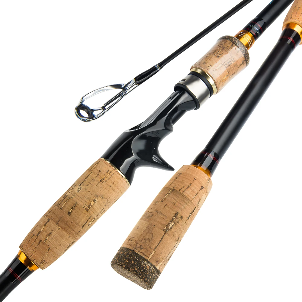 M power Carbon Fiber Travel Rod lure Fishing Rod 1.8m 2.1m 2.4m 2.7m 3m Spinning Casting Rod 4 Sections Travel Rod Cork Handle