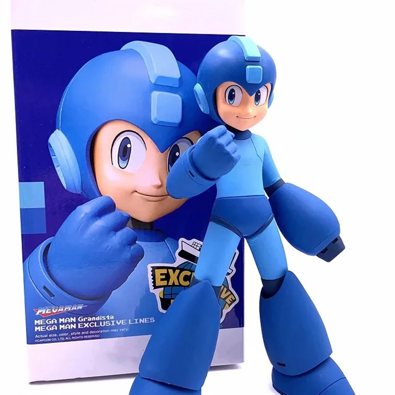 

23CM Anime Rockman Figure Classic Edition PVC Action Figure Childhood Memory Rockman Model Toys Gifts for children