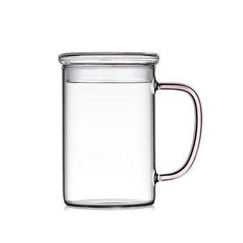 

600ML capacity glass cup home high temperature resistant office cup simple style