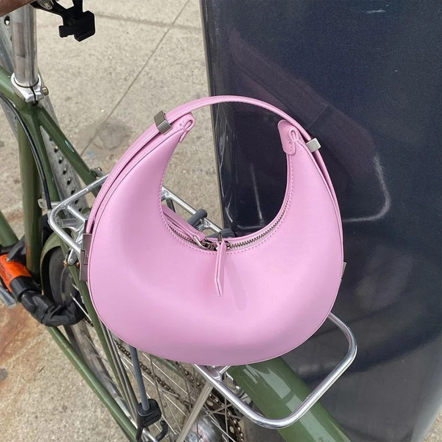 

Винтажные женские сумки с полумесяцем, клатчи, кошельки, новинка 2021, сумка для подмышек во французском стиле, однотонные женские сумки на молнии, женская маленькая сумка-тоут