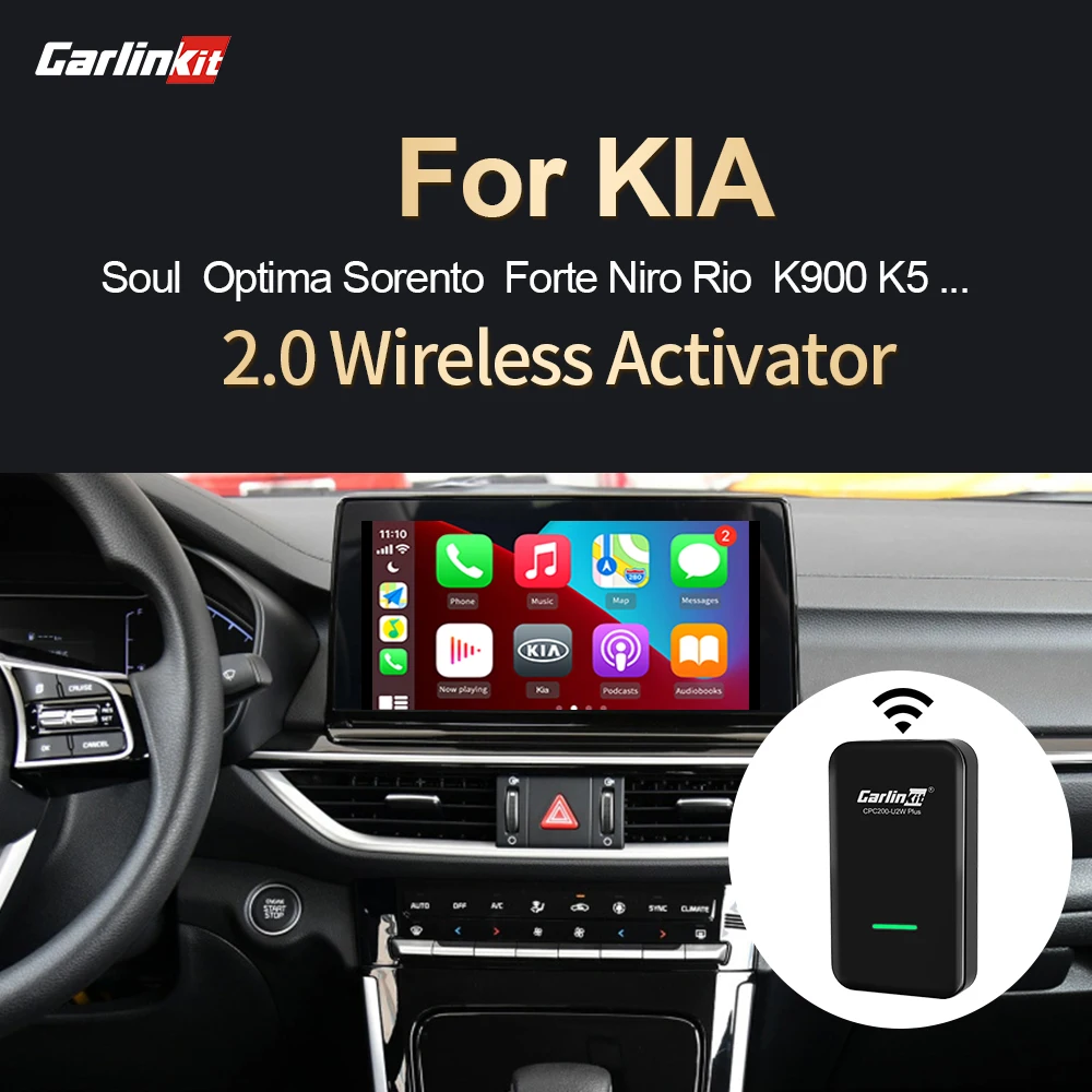 Carlinkit 2.0 Wireless CarPlay Activator For KIA Stinger Sportage  Optima  Forte Stonic Wired To Wireless Carplay Plug And Play
