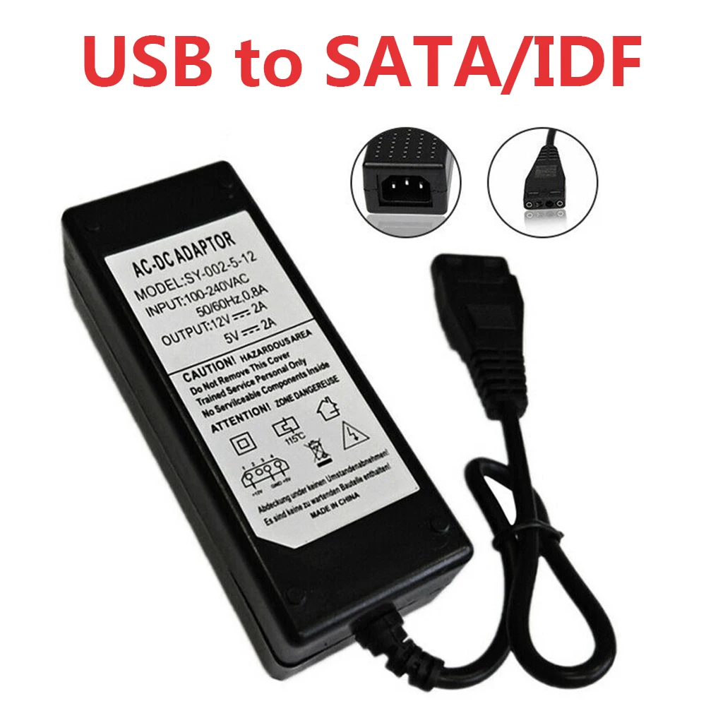 12V/5V 1.5A USB кабель для IDE/SATA Питание адаптер жесткого диска Sata/HDD/CD ROM AC DC компьютерные