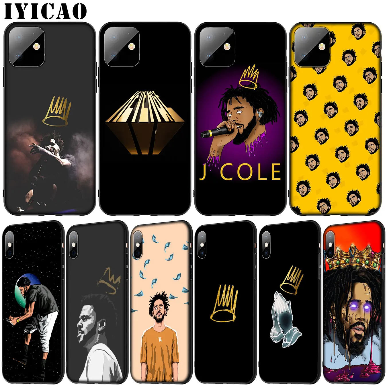 Rapper J Cole Soft Silicone Cover Case for iPhone 11 Pro XR X XS Max 6 6S 7 8 Plus 5 5S SE Black Phone |