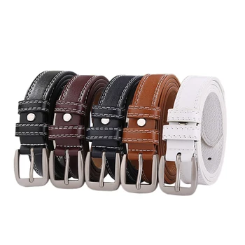 

Black Women Lady Vintage Metal Boho Leather Round Buckle Waist Belt Waistband