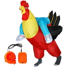 Карнавальные вечерние костюмы для взрослых на Хэллоуин, Карнавальный Костюм Петуха, рыцарь, Надувной Костюм Петуха, красное платье