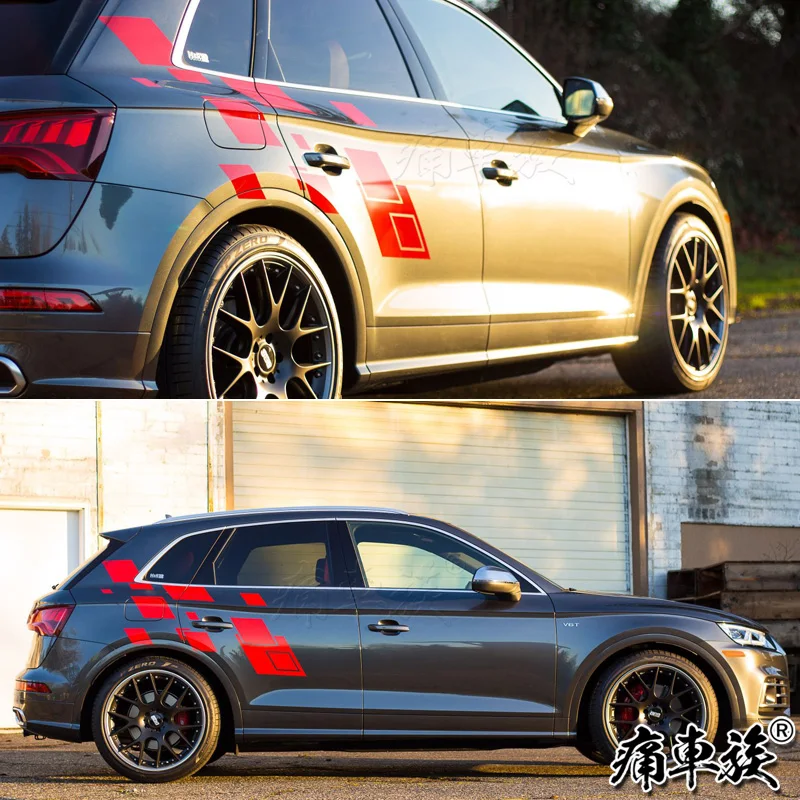 

For Q5 Q3 2018 car stickers pull flowers Q5 Q3 body decoration modified car stickers painting film color stickers